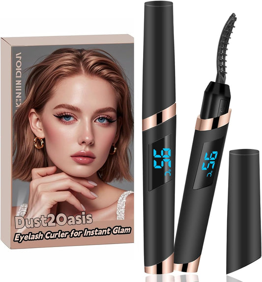 Heated Eyelash Curler, Electric Eyelash Curler, Rechargeable Lash Curler for Makeup Natural Curling Eye Lashes and 24 Hours Long Lasting - Black 2025 Updated New Model