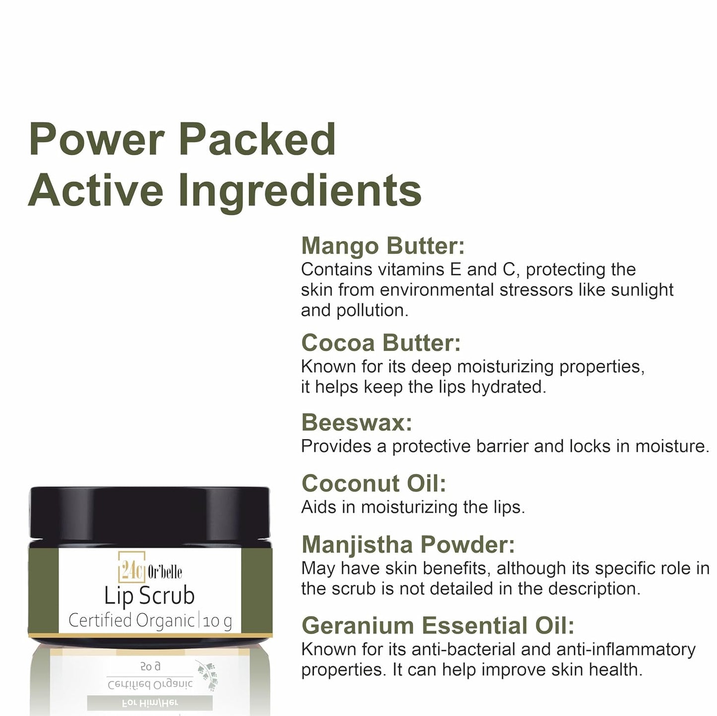 24C Or'Belle Lip Scrub | Enriched With Cocoa And Manjistha And Other Ingredients Help To Exfoliates Dry And Dead Skin From The Lips Leaving Them Smooth And Soft And Evens Out The Colour Of The Lips