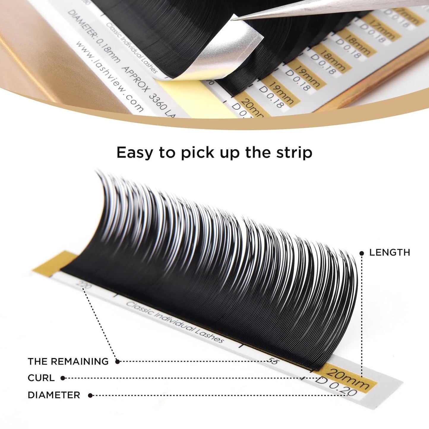 LASHVIEW Faux Eyelash Extensions Volume Fan for Professional Salon UseThickness 0.05mm Soft C Curl Length 8-15mm mixed Semi-Permanent Individual Silk Lashes