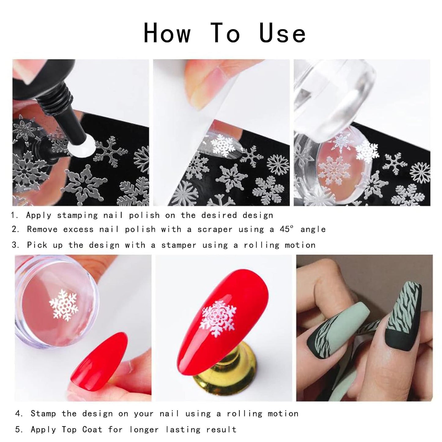 AddFavor Nail Stamper Kit 8pcs Stamping Plates Minimalist Geometric Lines Leaf Image Template for DIY Decorating Polish Gel Plate Print Stamper Manicure Stencils Tools (Mixed-Style D)