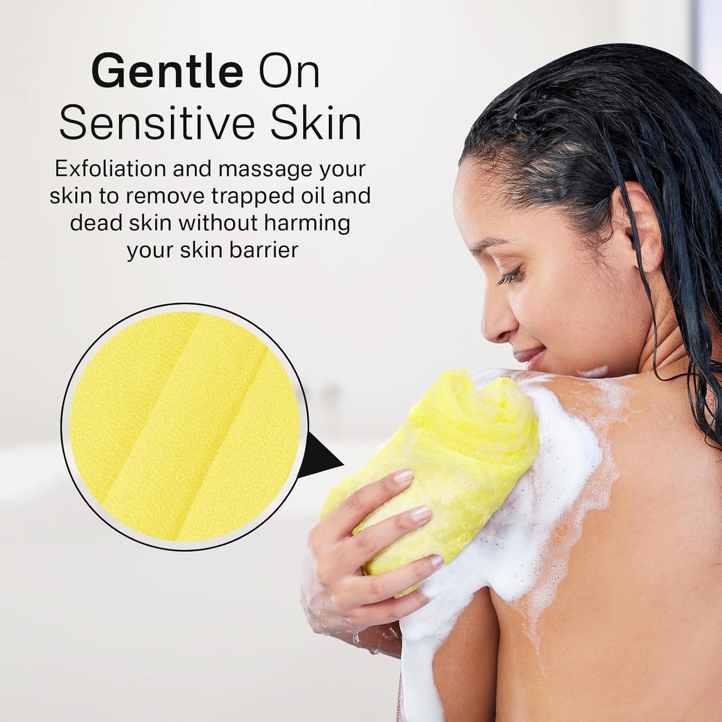 Yiclick Exfoliating Washcloth Towel [3 Pack], Japanese Exfoliating Wash Cloth, Korean Body Scrubber Exfoliator, Back Scrubber Washer for Shower Bath, Body Scrub African Net Sponge Loofah Luffa Colors