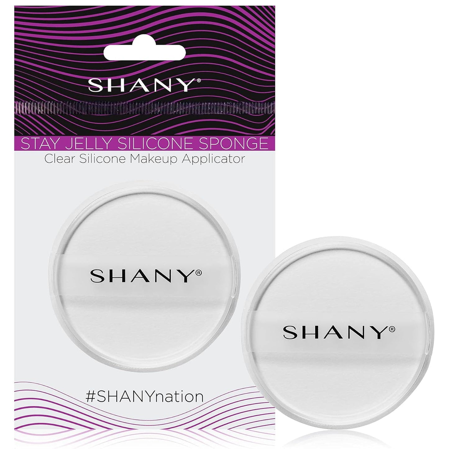 SHANY Stay Jelly Silicone Sponge - Clear & Non-Absorbent Makeup Blending Sponge for Flawless Application with Foundation - ROUND (Pack of 2)