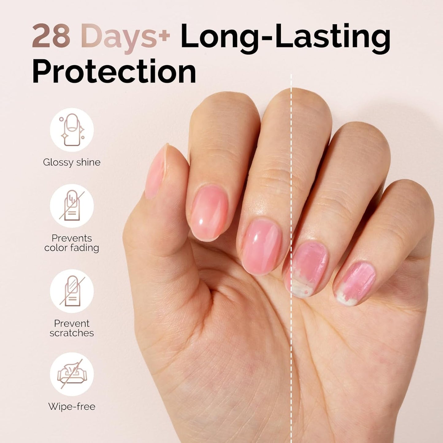 MelodySusie Hema Free Gel Top Coat,Hema Free,Hpma Free,Tpo Free,No Wipe,Soak off UV LED Drying,Long Lasting Gloss Shiny 15ML