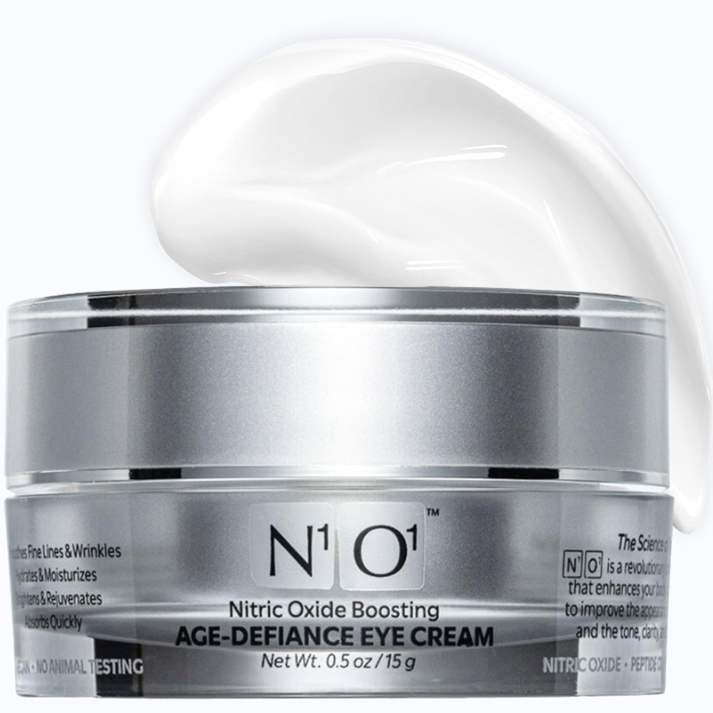 Age-Defiance Eye Cream - Day & Night Moisturizer with Nitric Oxide, Hyaluronic Acid, Complex Peptides, Ceramides - Hydrating Eye Cream for Dark Circles, Wrinkles, Fine Lines, Puffiness - 0.5 oz.