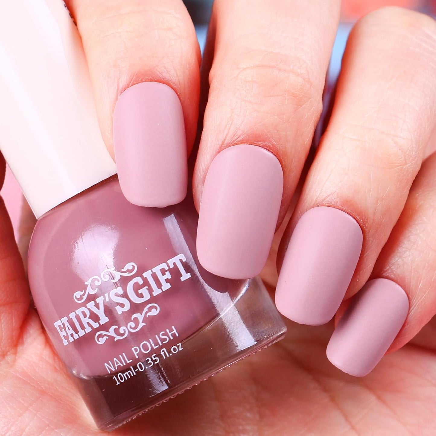 Matte Nail Polish Air Dry Nail Lacquer for Nail Art Varnish, Mist Effect Matte Finish Velvet Nail Polish, 0.35 fl oz (Deep Nude-05, 10 ML)