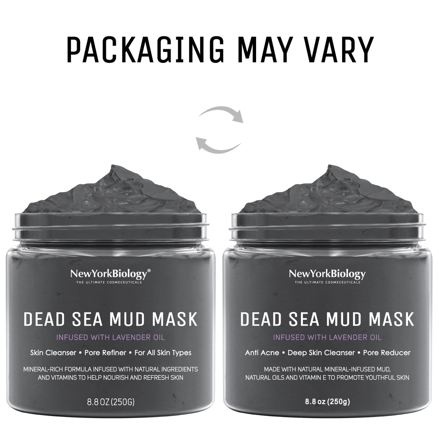 New York Biology Dead Sea Mud Mask for Face and Body | with Lavender | Spa Quality Pore Refiner for Oily Skin | Natural Skincare for Women & Men | Tighten Skin for A Healthier Complexion | 8.8 oz