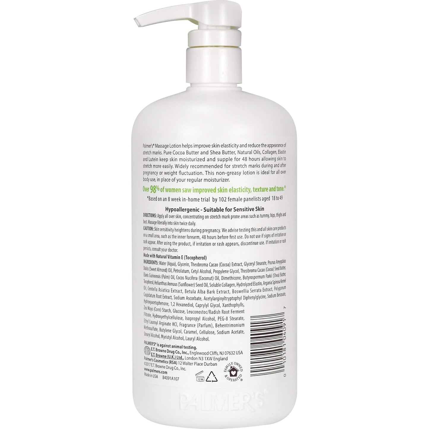 Palmer's Cocoa Butter Formula Massage Lotion For Stretch Marks, Pregnancy Skin Care, Belly Cream with Collagen, Elastin, Argan OIl and Shea Butter, 33.8 Ounces