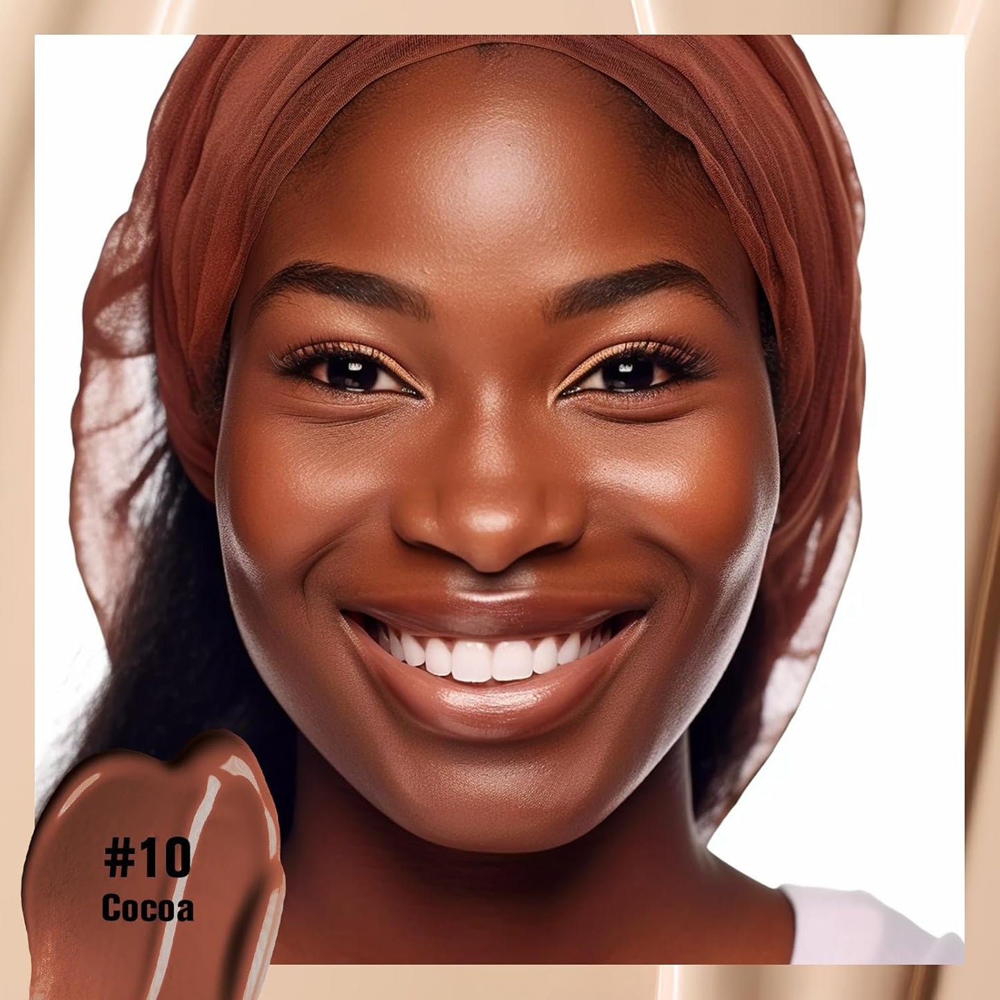 UCANBE Matte Liquid Foundation Makeup, Medium to Full Coverage Waterproof Longwear Serum Cream Foundation for Combination & Oily Mature Skin, Lightweight Hydrating & Nourishing, Cocoa, 1 fl. oz.