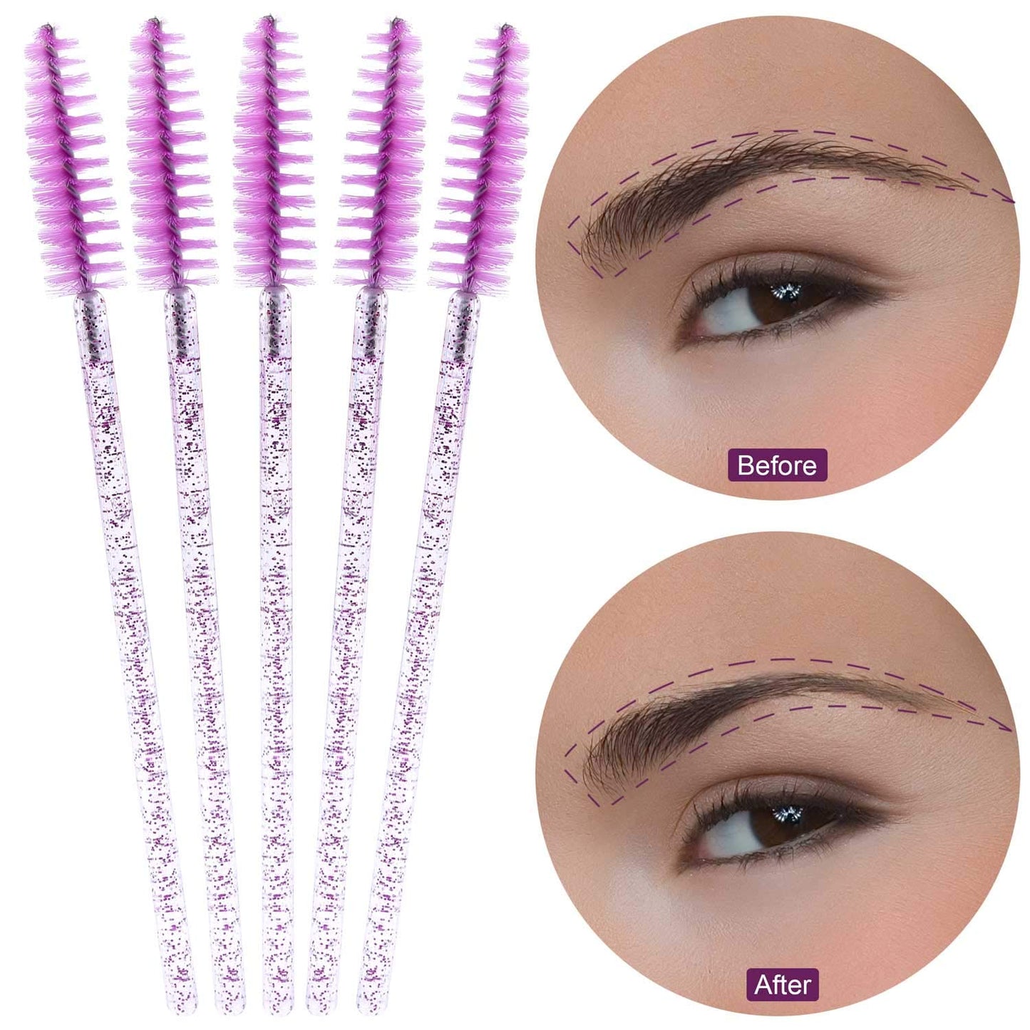 Tbestmax 1000 Disposable Mascara Wands Eyelash Brush Spoolies for Eyebrow Eye Lash Extension Colorful
