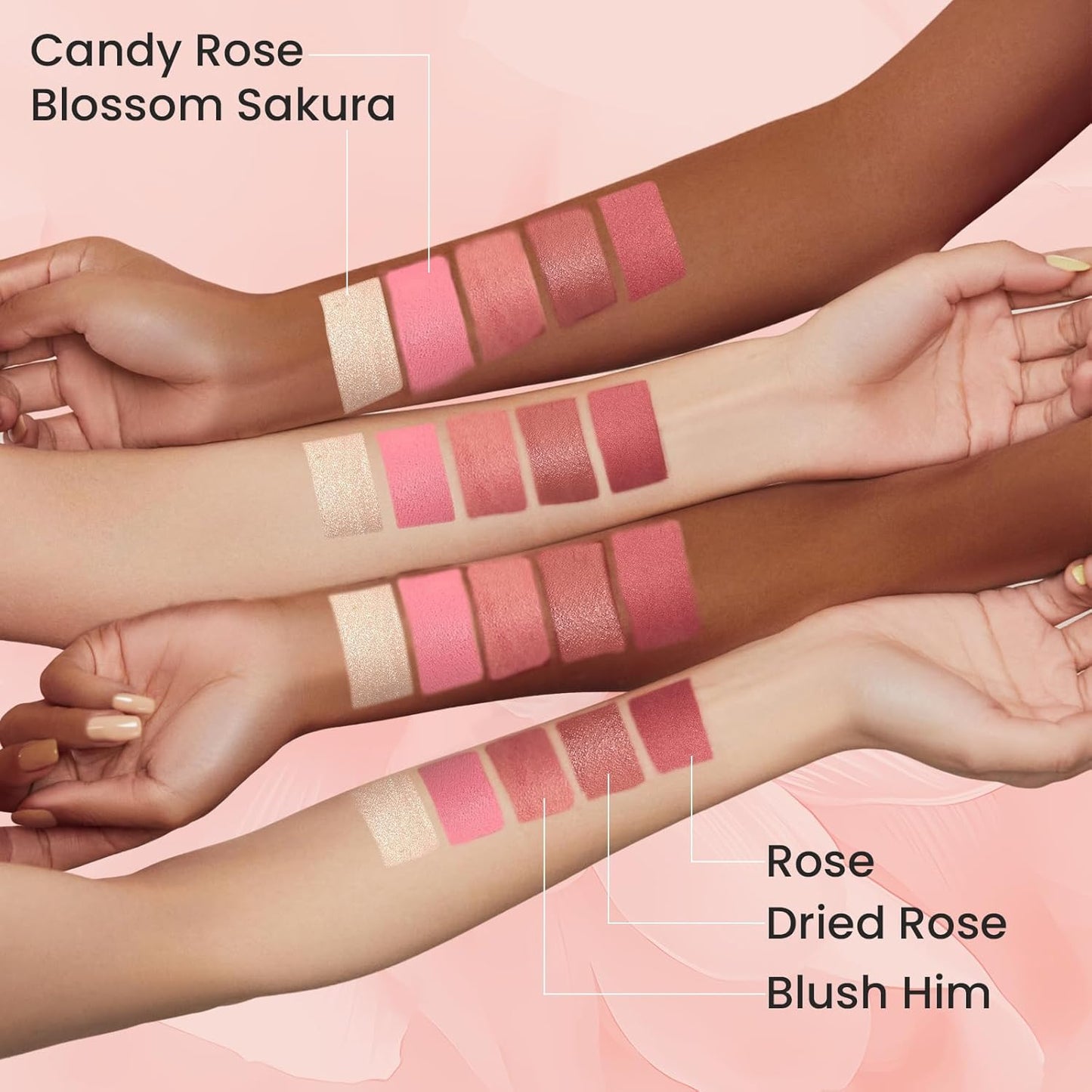 Blush Stick for Cheeks, Cream Blush with Heart-shaped, Blush Face Stick Multi-Use Lip and Cheek Tint, Waterproof Lightweight Easy to Blend Cream Blusher Makeup - Dried Rose