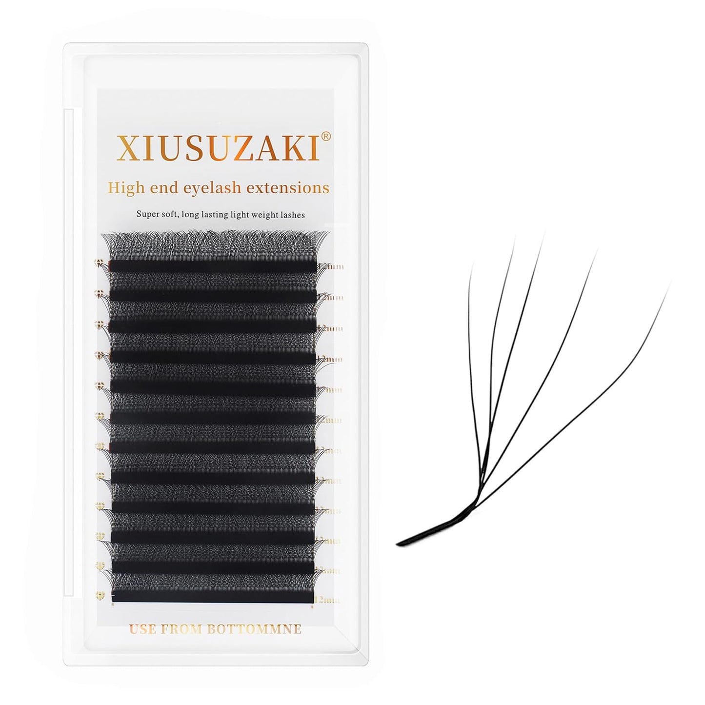 W Lash Extensions 5D Eyelash Extensions W Shape 0.07mm Thickness L Curl 10mm Premade Fans W Lashes Individual Lashes Matte Black 12 Rows False Eyelashes Volume Lashes(W-5D-0.07-L,10mm)