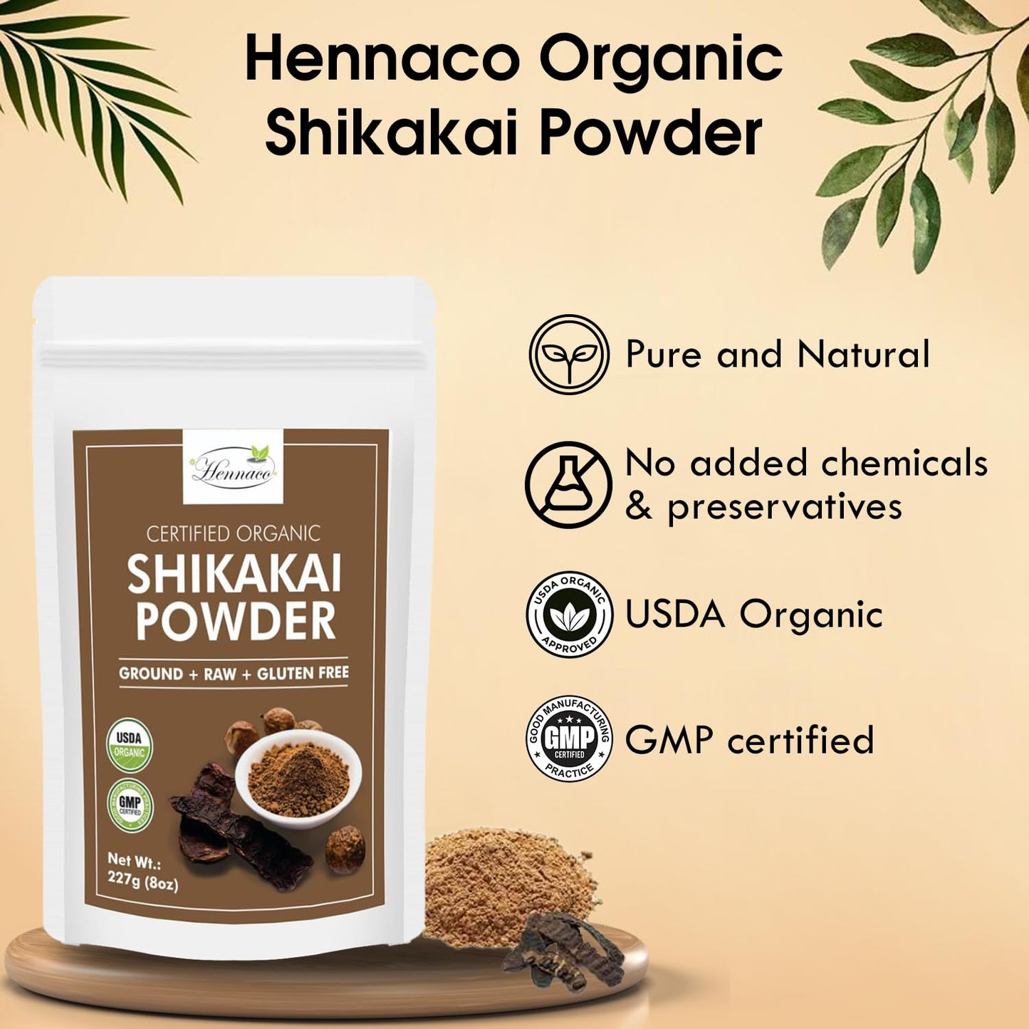 Organic Shikakai Powder| Acacia concinna Powder| Natural Hair Cleansing & Conditioning| Organic Hair Wash Powder| Shikakai Powder for Hair| 227 Grams (8 OZ)