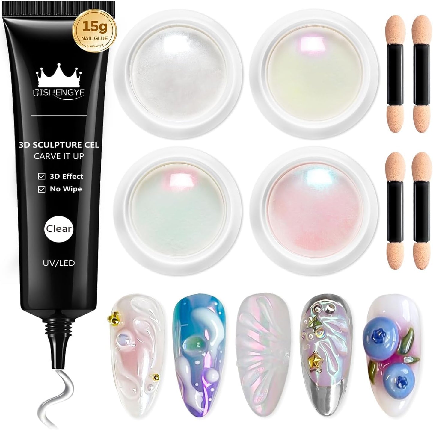 Chrome Nail Powder Pink White Powder for Nail Art Chrome for Art Home DIY