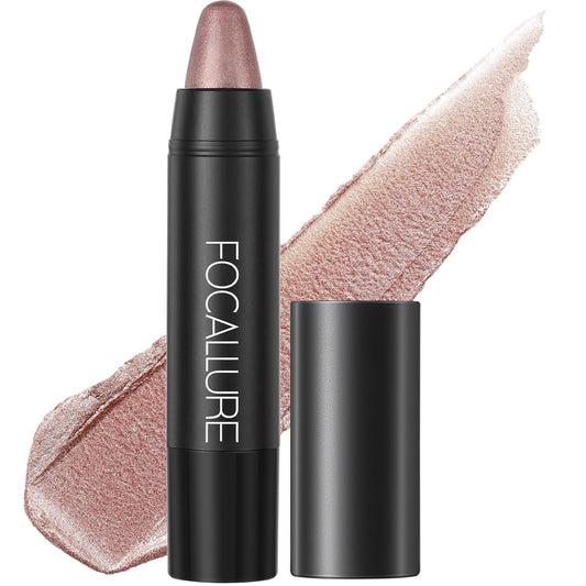 FOCALLURE Ultra Chic Metallic Lipstick,Rich Vitamin E Lip Crayon,Lightweight Shinning Color without Drying or Fading,Long Lasting Lips Makeup,#27 Champagne