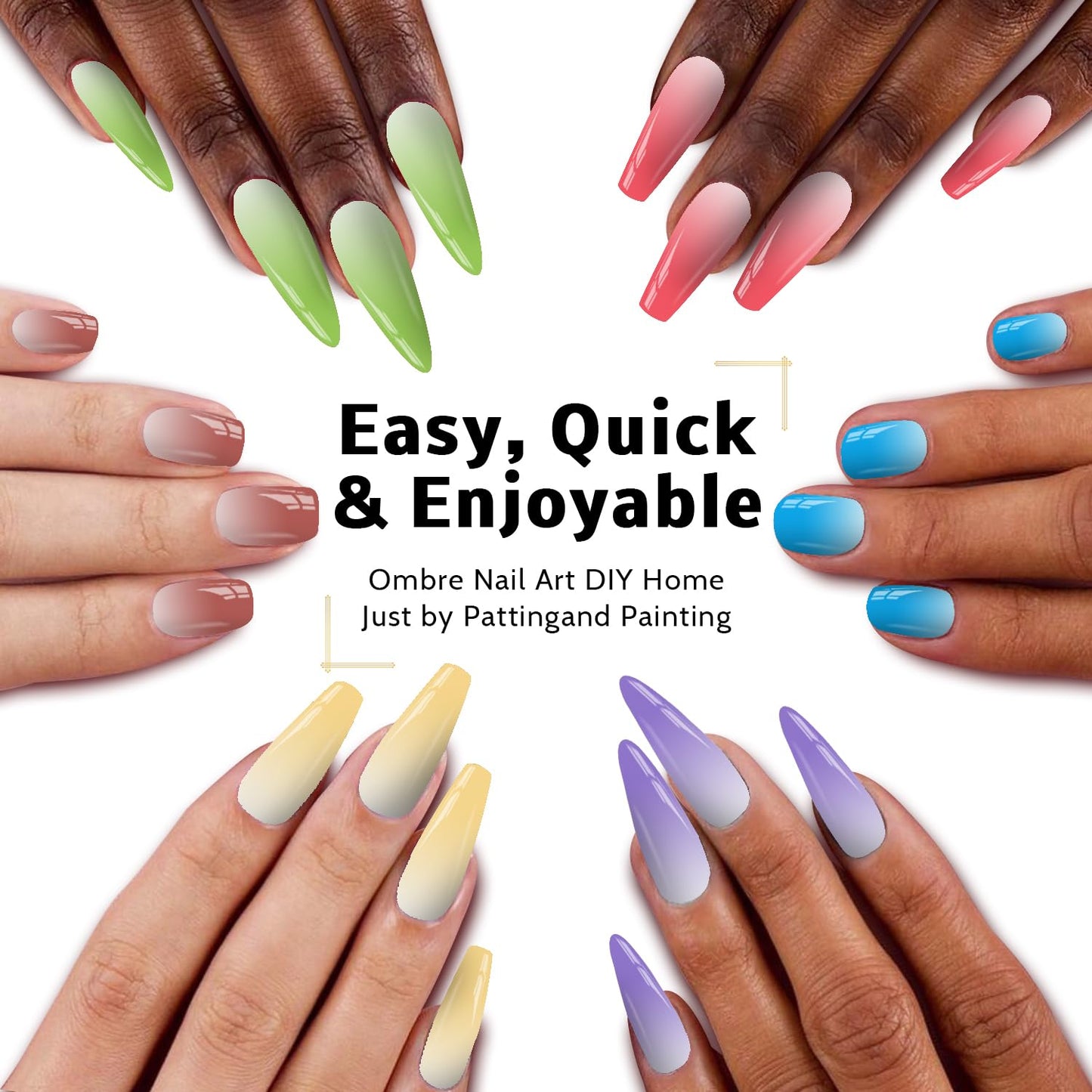 Sponge Pat Paint Nail Gel, Ombre Nails Gradient Gel Nail Blush Blooming Aura Nails Drawing Stripper Floral Painting DIY Nail Art, No Wipe, UV/LED Curing (16 Colors B)