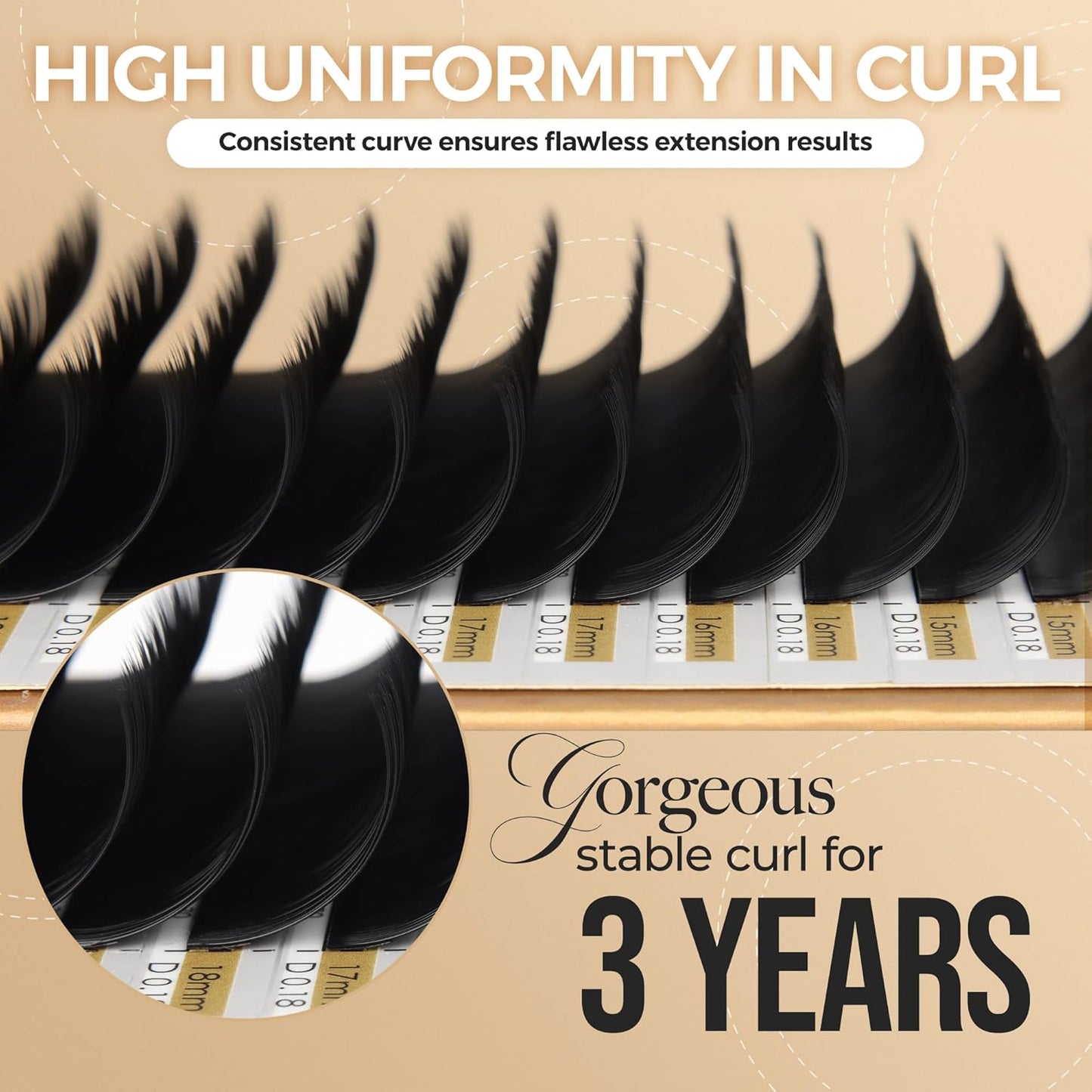 LASHVIEW Faux Eyelash Extensions Volume Fan for Professional Salon UseThickness 0.05mm Soft C Curl Length 8-15mm mixed Semi-Permanent Individual Silk Lashes