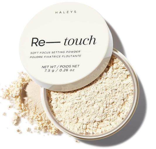 HALEYS Re-touch Setting Powder VEGAN + CRUELTY-FREE, Ultra-Blurring, Lightweight, Non-Caking, Nourishes, Smoothens for Filter-Like Finish, Soft Focus Translucent Loose Powder (Honey Shade)