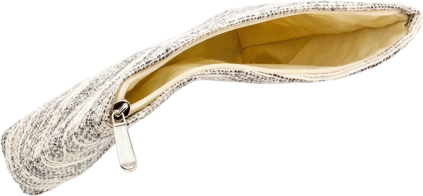 Makeup Bags for Purse Zipper Cosmetic Pouch Large Travel Canvas Make Up Organizer Tool Pouch for Women and Girls,Ripple Grey