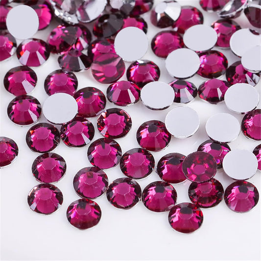 3000 Pieces SS12 3mm Flatback Rhinestones Clear Glass Round Gems Crystals for Nail Art DIY Crafts Clothes Shoes Bags （Grape Purple）
