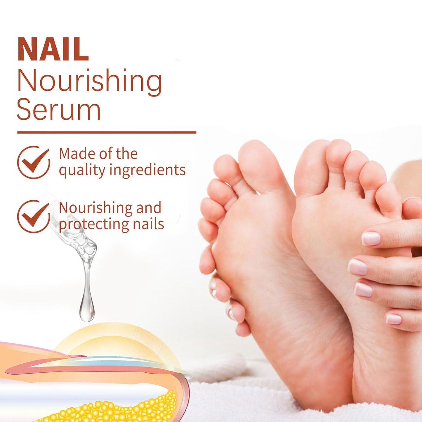 Nail Spray, Long Lasting Nail Polish, 7Days Nail Treatment, Keeps Feet Fresh & Dry All Day, for All Nail Types (3 pcs)