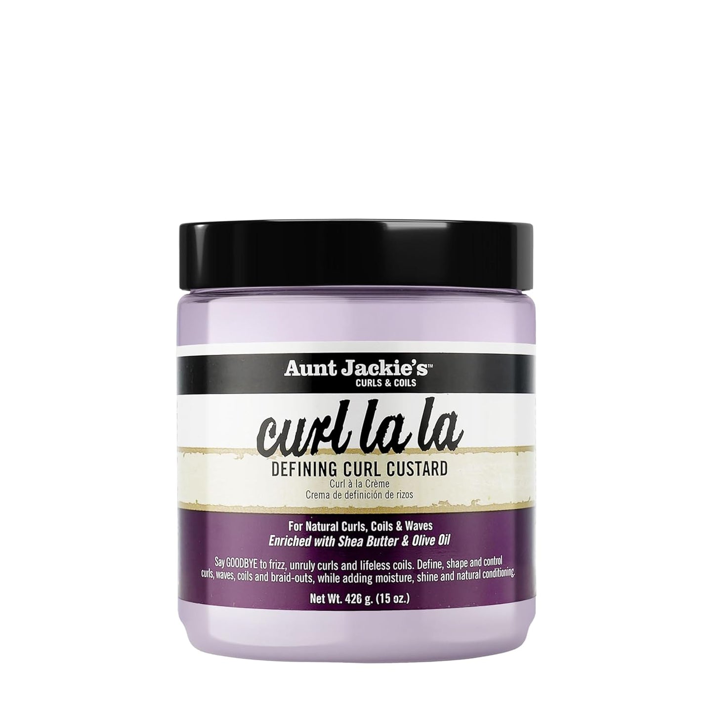 Aunt Jackie's Curl La La, Lightweight Curl Defining Custard, Enriched with Shea Butter & Olive Oil, Basic, 15 Ounce
