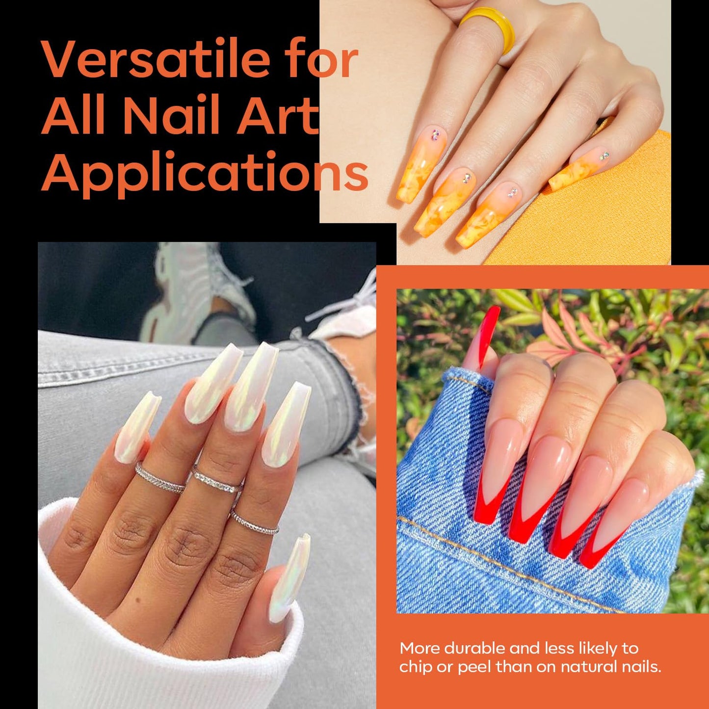 modelones French Nail Tips, 500 Pcs Natural Medium Square Half Cover Nail Tips Gel Milky White Soft Fake Extensions Acrylic 10 Sizes with Box