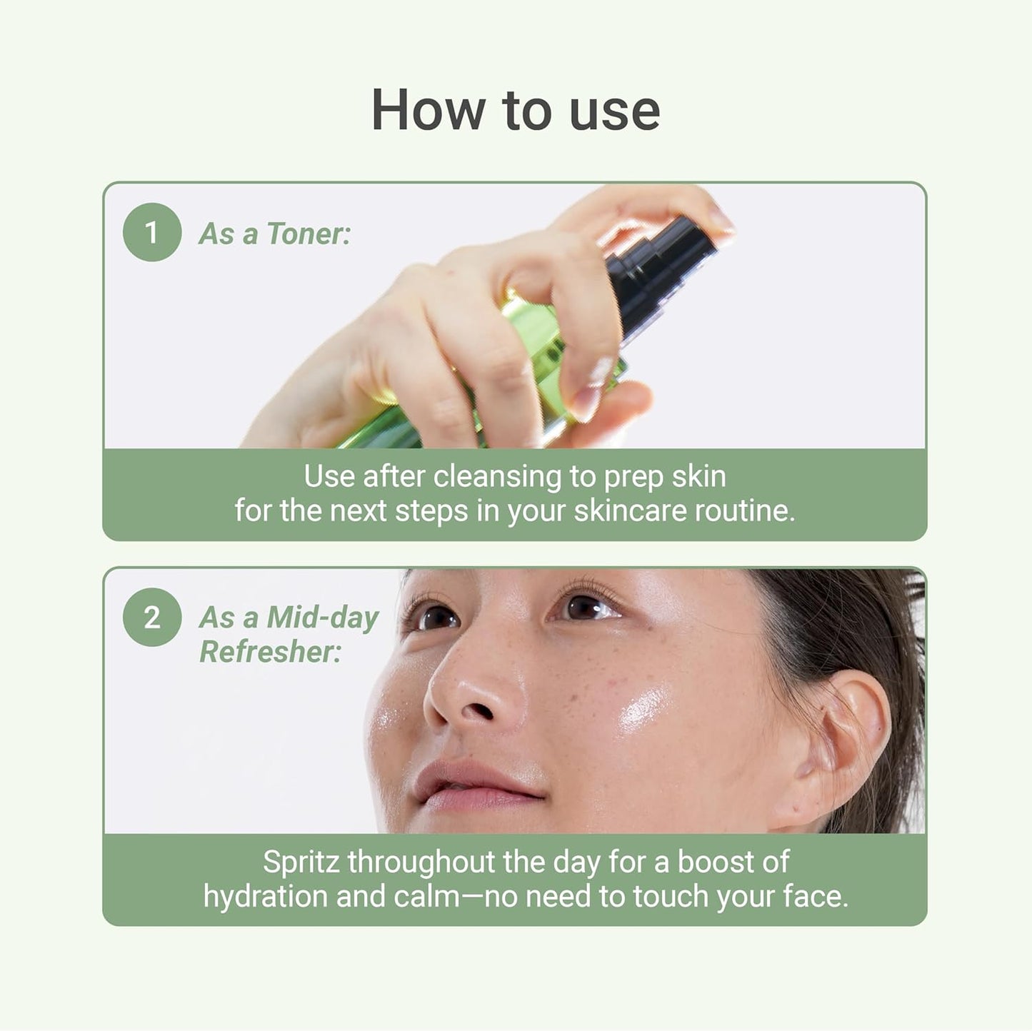 Meebak CICA Toner Spray | Korean Face Mist | Facial Spray with Centella Asiatica & Vitamin E | Soothing Face Toner for Sensitive, Oily, and Combination Skin | 4 fl oz