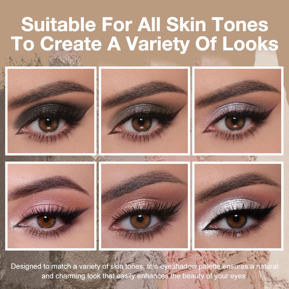 Kaely 6 Color Mini Nude Eyeshadow Palette Makeup, Highly Pigmented Eye Shadow Palette Waterproof, Natural Glitter Shimmer Eye Shadow Palette, paleta de sombras de ojos, Vegan & Cruelty-free, 03