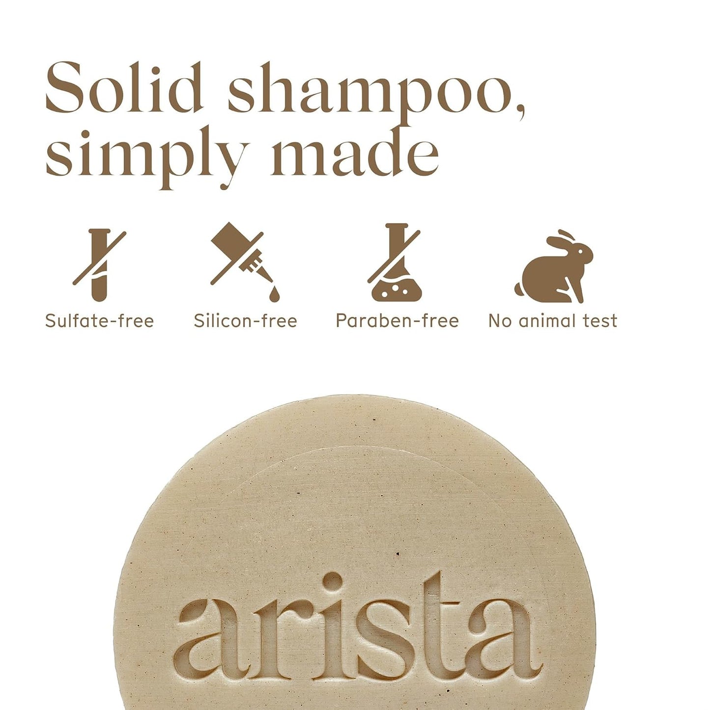 Arista Normal Hair Shampoo Bar | Sulfate-Free, Shikakai & Argan Oil Solid Shampoo Puck | Eco-Friendly, Vegan