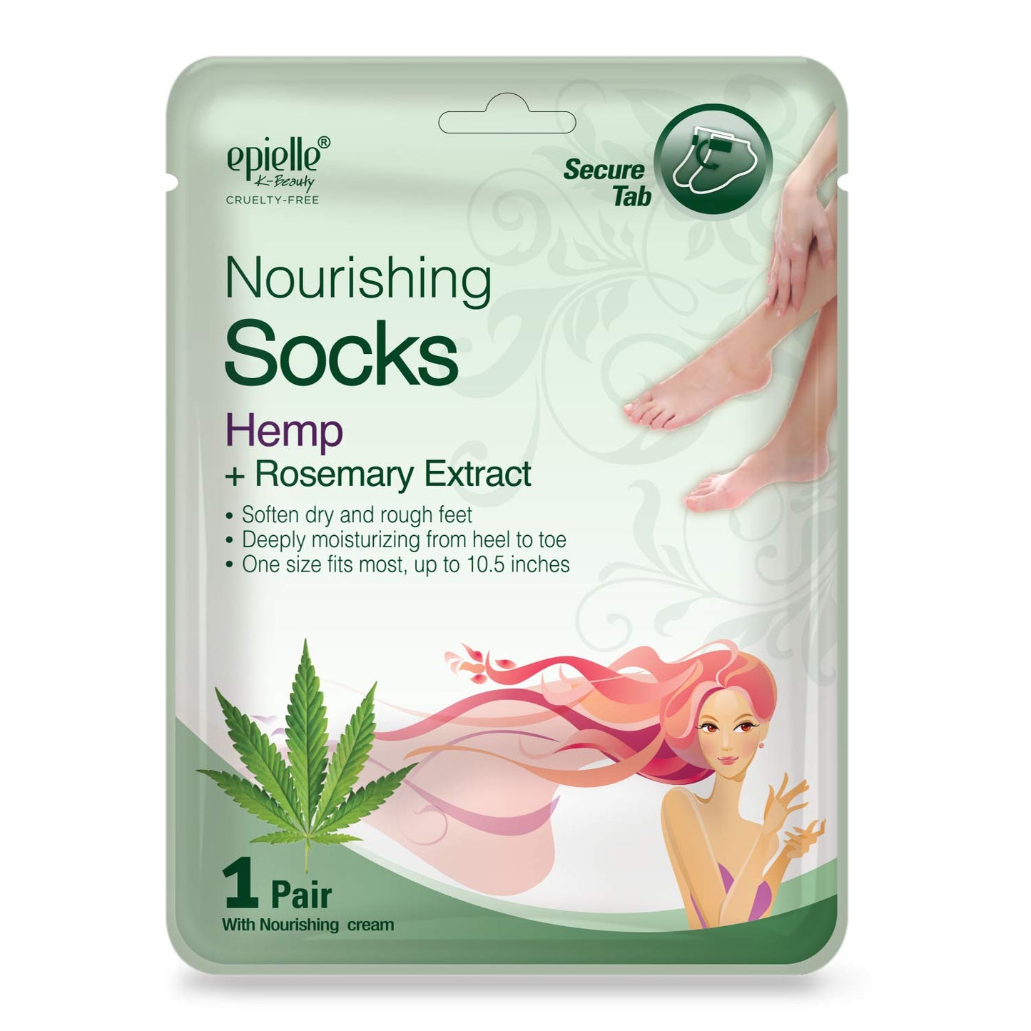 Epielle Relaxing & Nourishing Hand & Foot Masks 12 Pairs, Repair and Relax Dry Hands & Cracked Heels with Lavender Extract & Hemp, Korean Skin Care, Spa Self Care Gifts for Women, 6 Gloves & 6 Socks