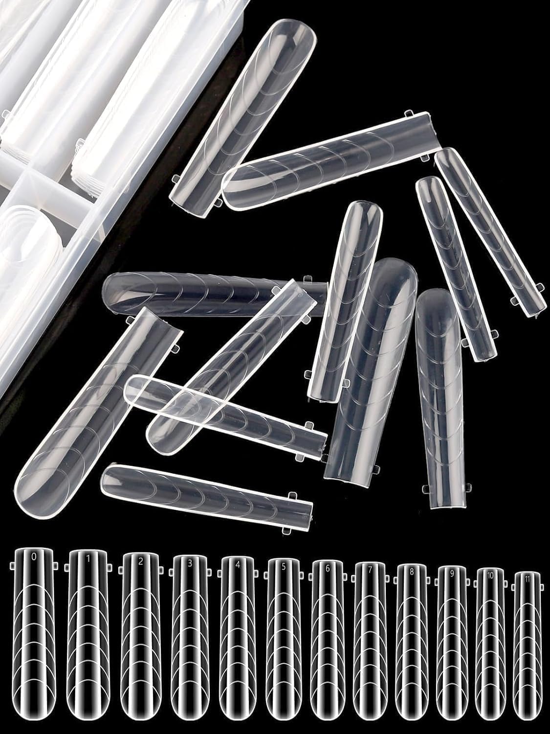 EBANKU Poly Gel Nail Forms Coffin Long, 120 Pcs Dual Forms for Polygel, Structure Builder Gel Nail Molds Acrylic Nail Kit for Nail Extension Art Design Salon & DIY -12 Sizes