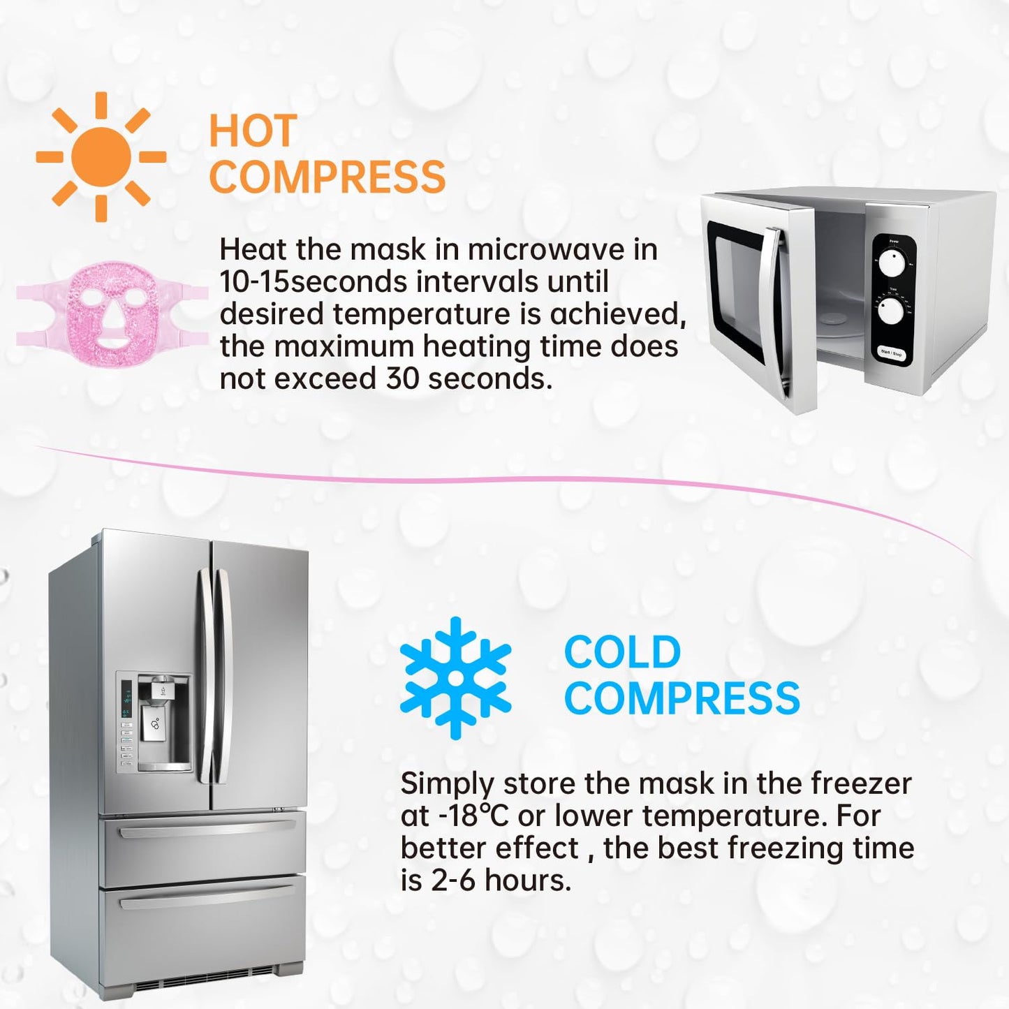 ZNÖCUETÖD Face Eye Mask Ice Pack for Reducing Puffiness, Bags Under Eyes, Puffy Dark Circles, Migraine,Hot/Cold Pack with Soft Plush Backing (Pink #19)