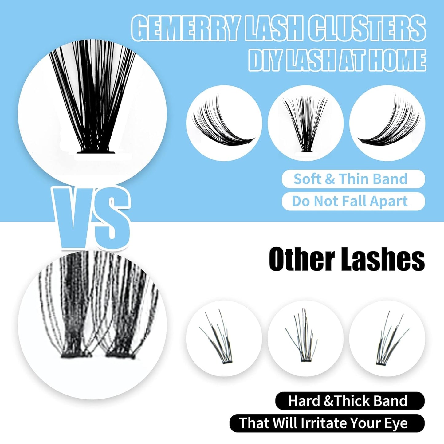 Individual Lashes Large Tray 240pcs 0.07mm 30P+40P C Curl Mix 15-20mm Cluster Lashes Soft&Natural Lash Clusters Mink Individual Lashes Cluster Mixed Tray False Eyelashes By GEMERRY