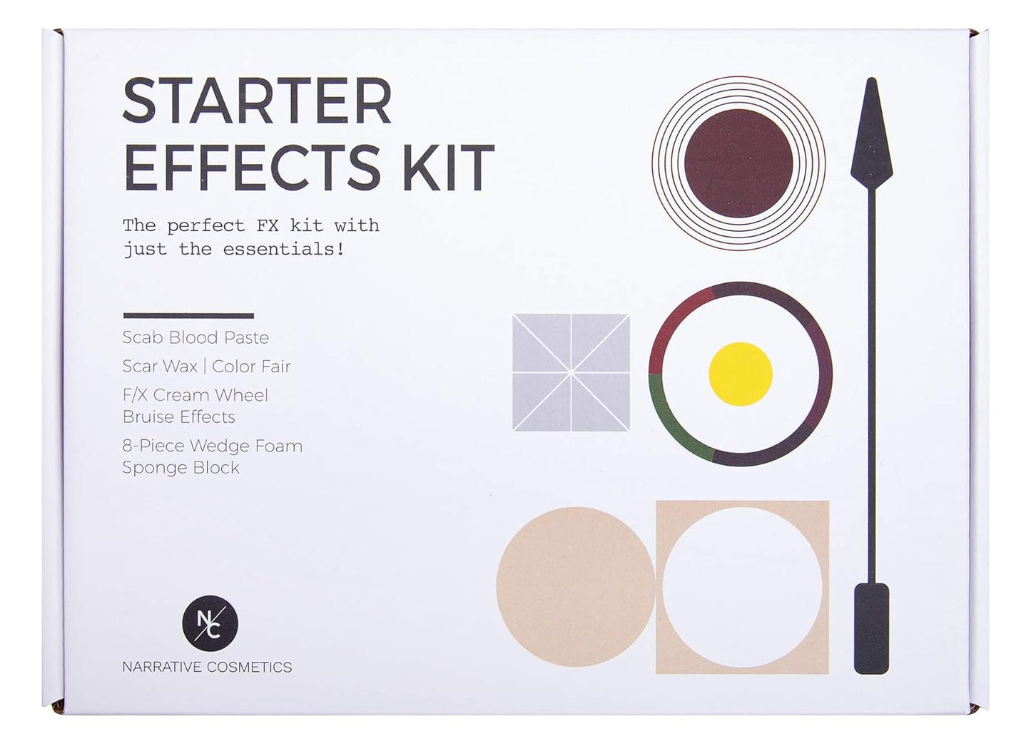 Starter Effects Kit, 6-Color Bruise Wheel, Scar Wax, and Scab Blood Paste, Professional SFX Makeup Set With Applicators