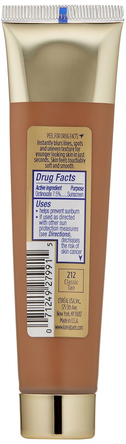 L'oreal Paris Visible Lift Blur Foundation, 212 Classic Tan, 1.3 Fluid Ounce