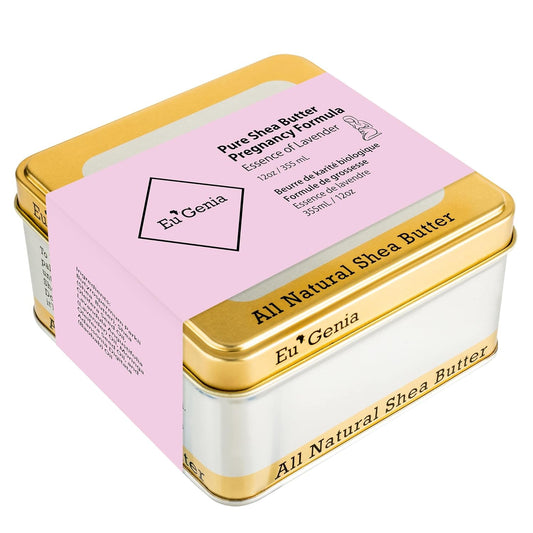 Eu'Genia Pregnancy Formula (Lavender, 12oz), 100% Pure Unrefined Ghanaian Shea, Premium Moisturizer Helps Prevent Stretch Marks, for All Skin & Hair Types