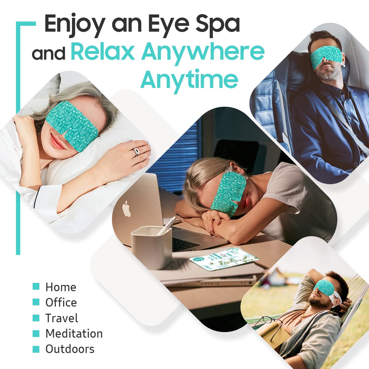 Steam Eye Mask, 20 Packs Heated Eye Mask Warm Compress for Eyes, Disposable Self Heating Eye Mask for Sleep, Spa, Travel Essentials & Relaxation Gifts for Women, Men (Unscented)