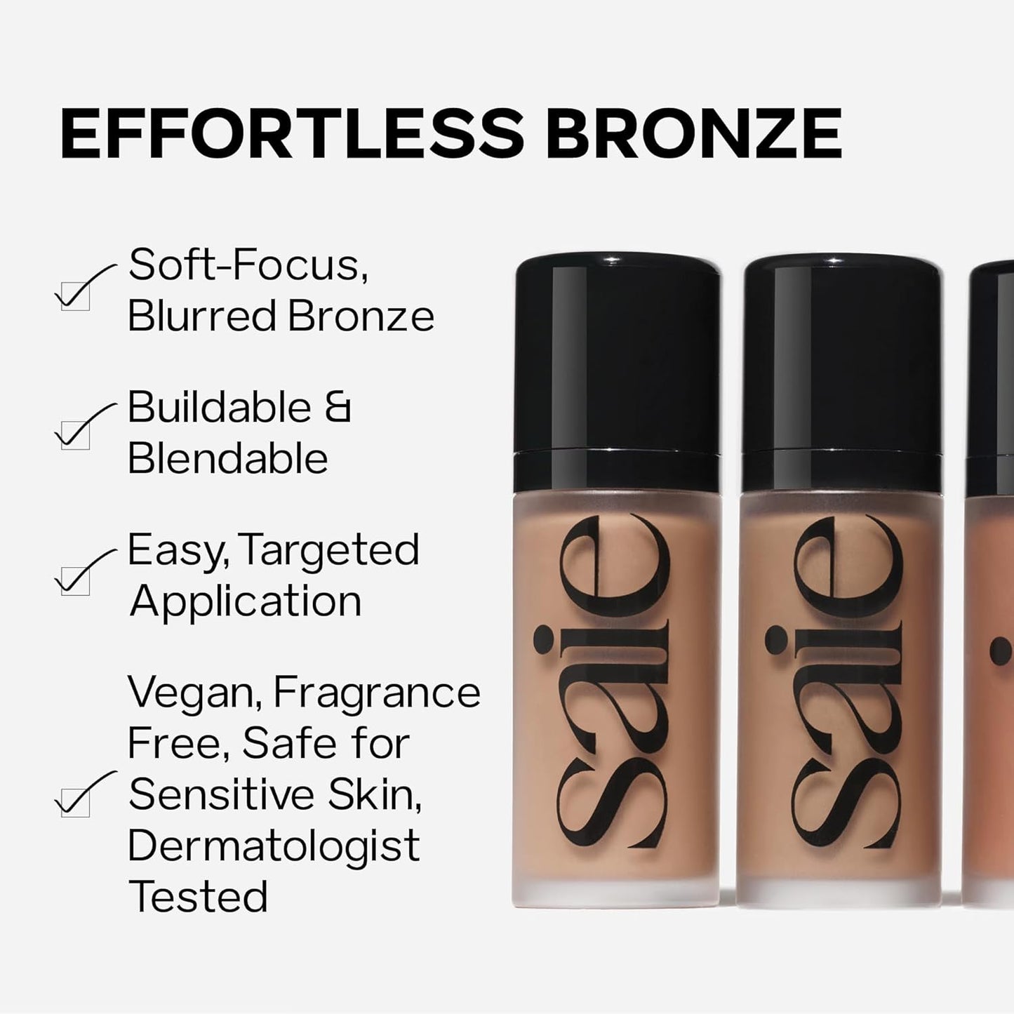 Saie Dew Bronze - Hydrating Liquid Bronzer Stick For a Sun Kissed Glow - Liquid Contour Stick Infused with Nourishing Skin Care Ingredients - Sculpted Face Makeup Essential - Spritz (0.4 oz)