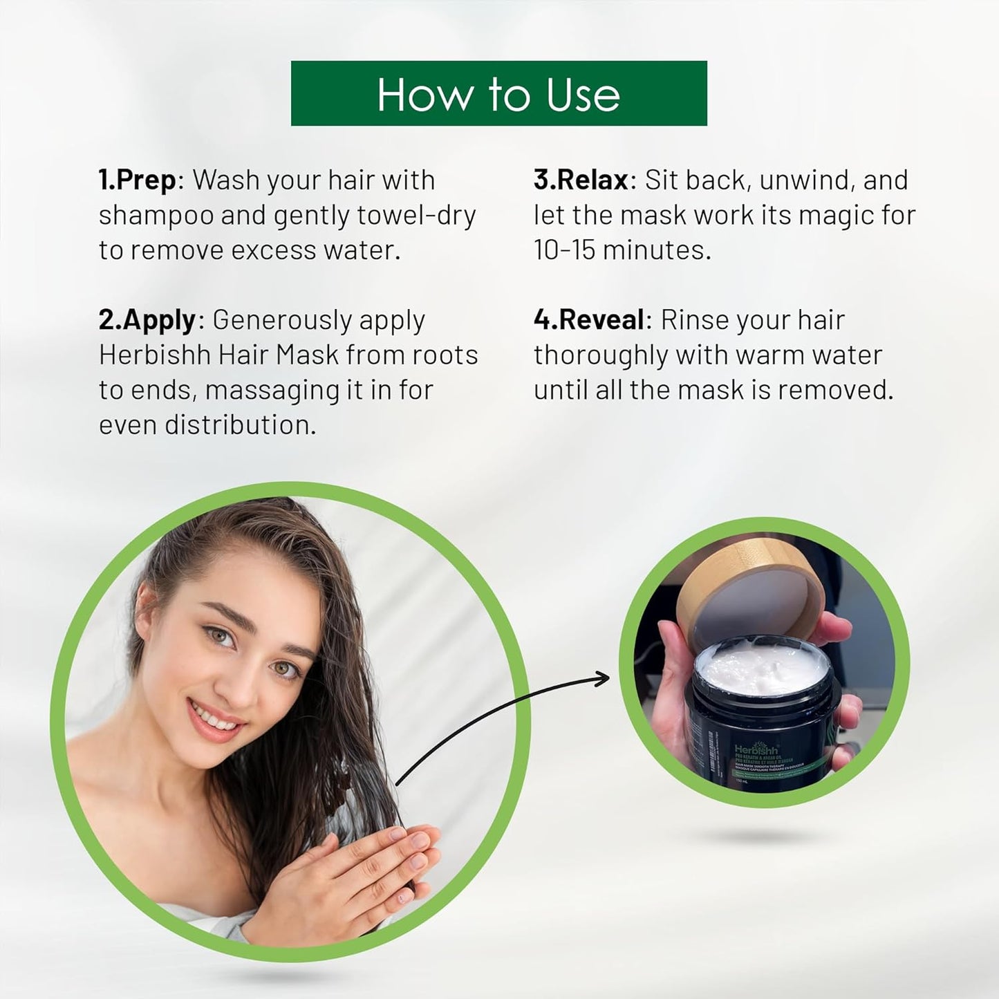 Herbishh Argan Hair Mask-Deep Conditioning & Hydration For Healthier Looking Hair- for very Dry, Weak, Stressed Out Hair, No Sulphates, No Parabens (800ML)