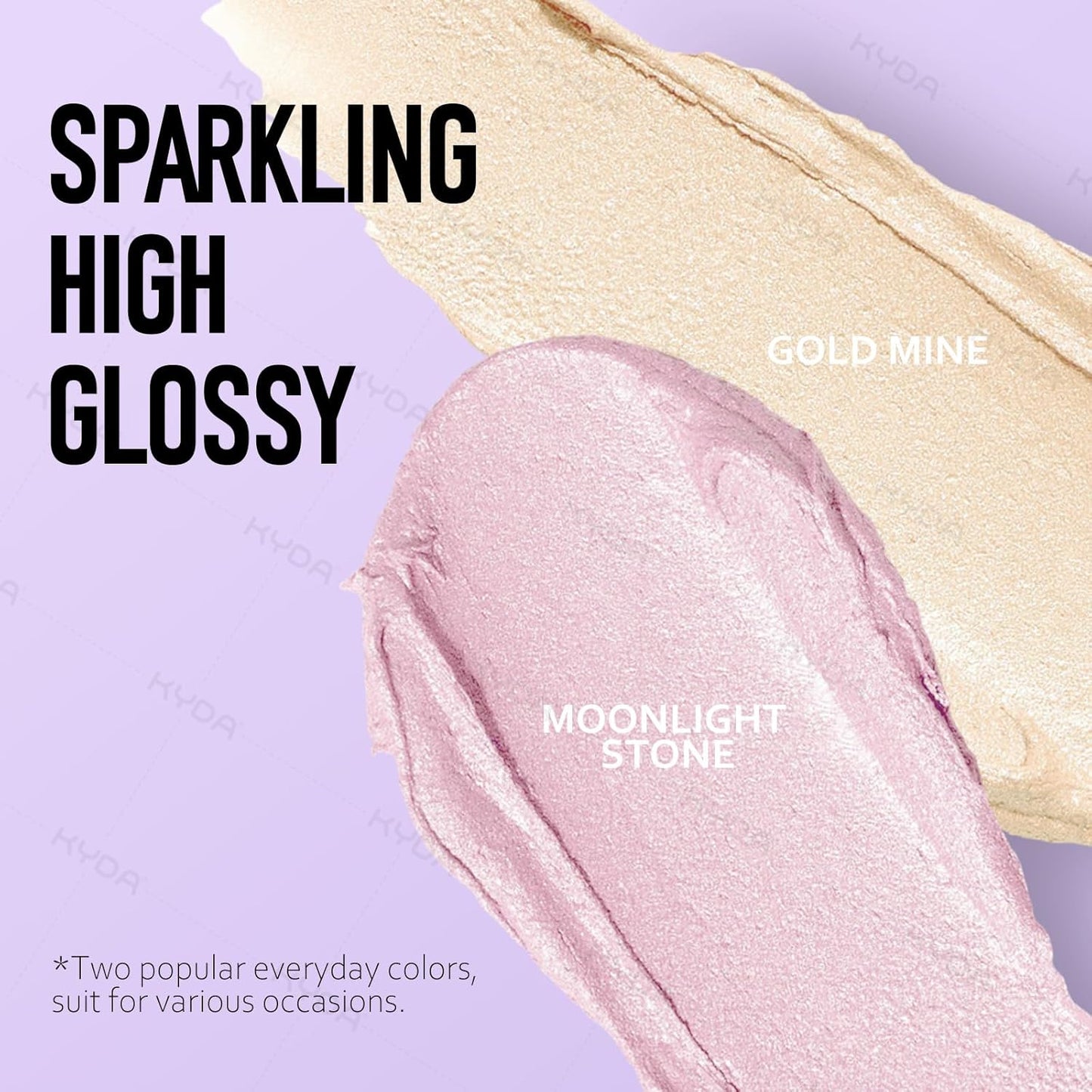 Ownest 2 Colors Highlighter Stick, Shimmer Glow Cream Highlighter for Face & Body, Subtle Shimmer Face Illuminator, Buildable, Blendable, Smooth Hydrating Radiance Balm, for All Skin Types