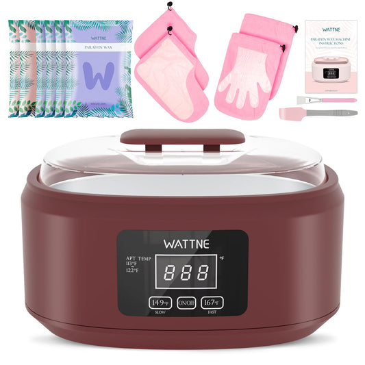 Paraffin Wax Machine for Hand and Feet -Paraffin Wax Warmer Moisturizing Kit Auto-time and Keep Warm Paraffin Hand Wax Machine for Arthritis (Wine Red)