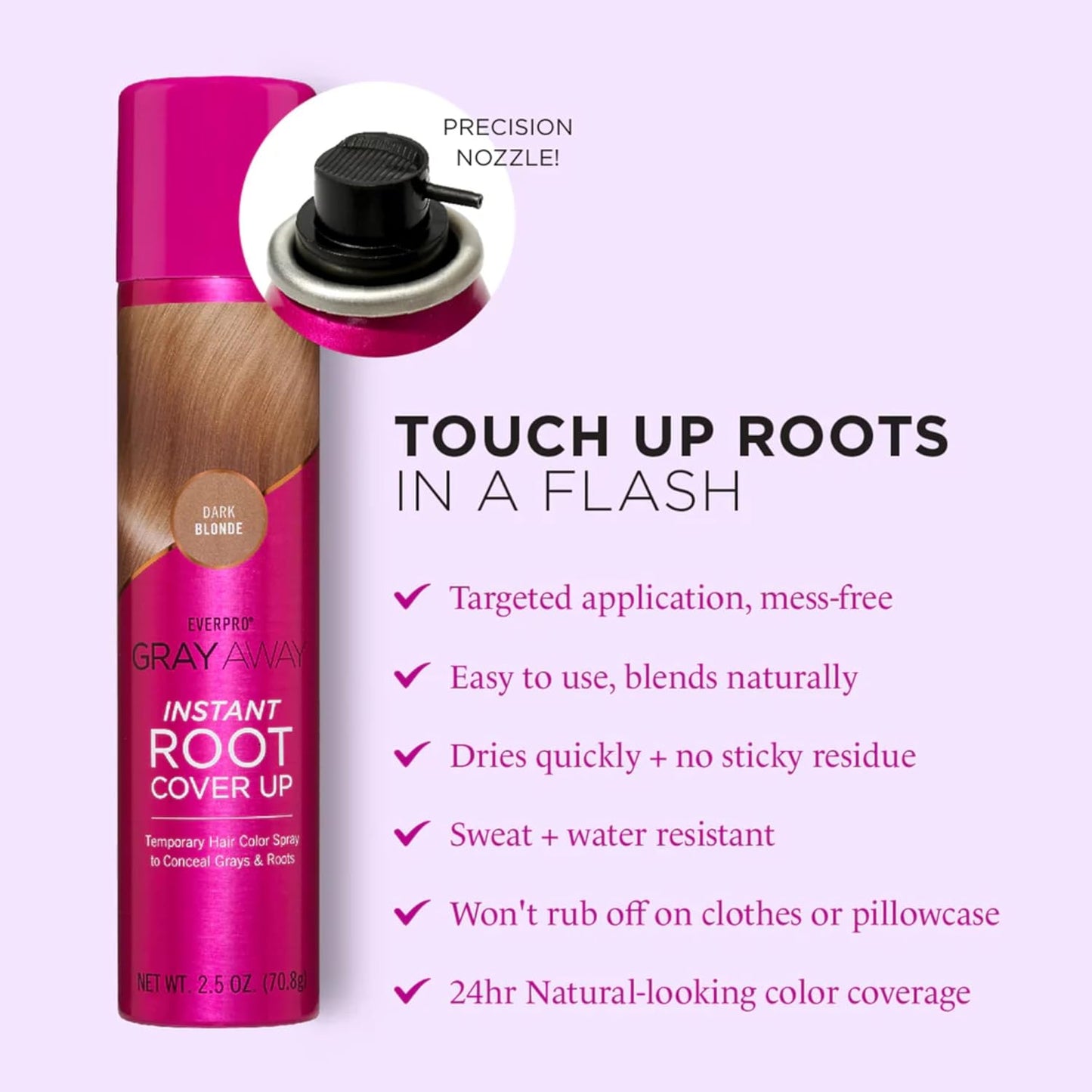 EVERPRO Gray Away Instant Root Cover Up Spray 2.5oz - Dark Blonde
