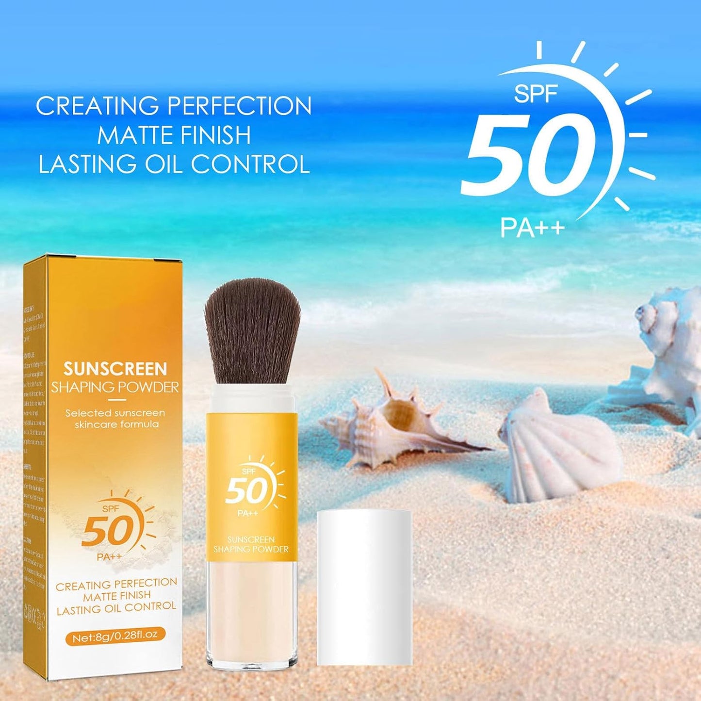 Sunscreen Setting Powde Spf 50 Pa++Mineral Setting Powder Sunscreen Powder For Face Oil Control Natural Matte Finish Sunscreen Soft Brush For Face Long Lasting Breathable Lightweight Concealer