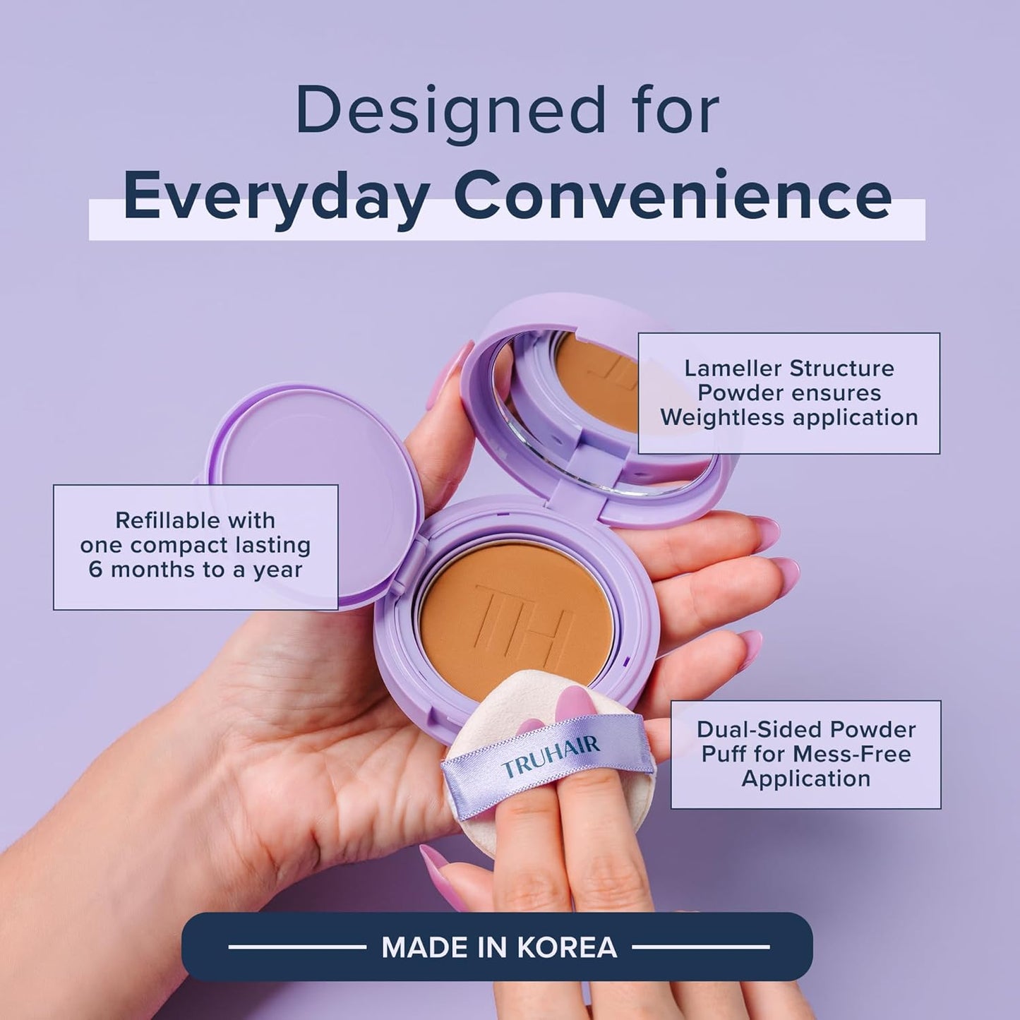 TRUHAIR Root & Scalp Cover Up Pressed Powder Compact Refill, Waterproof, Weightless Hair Coverage & Bald Spot Concealing, Root Touch Up Hair Color for Gray Coverage & Thinning Areas, 0.35 Oz (Blonde)