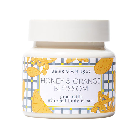 Beekman 1802 Whipped Body Cream, Honey & Orange Blossom - Scented - 8 oz - Intensely Hydrating & Softens Skin - With Goat Milk - Good for Sensitive Skin - Cruelty Free