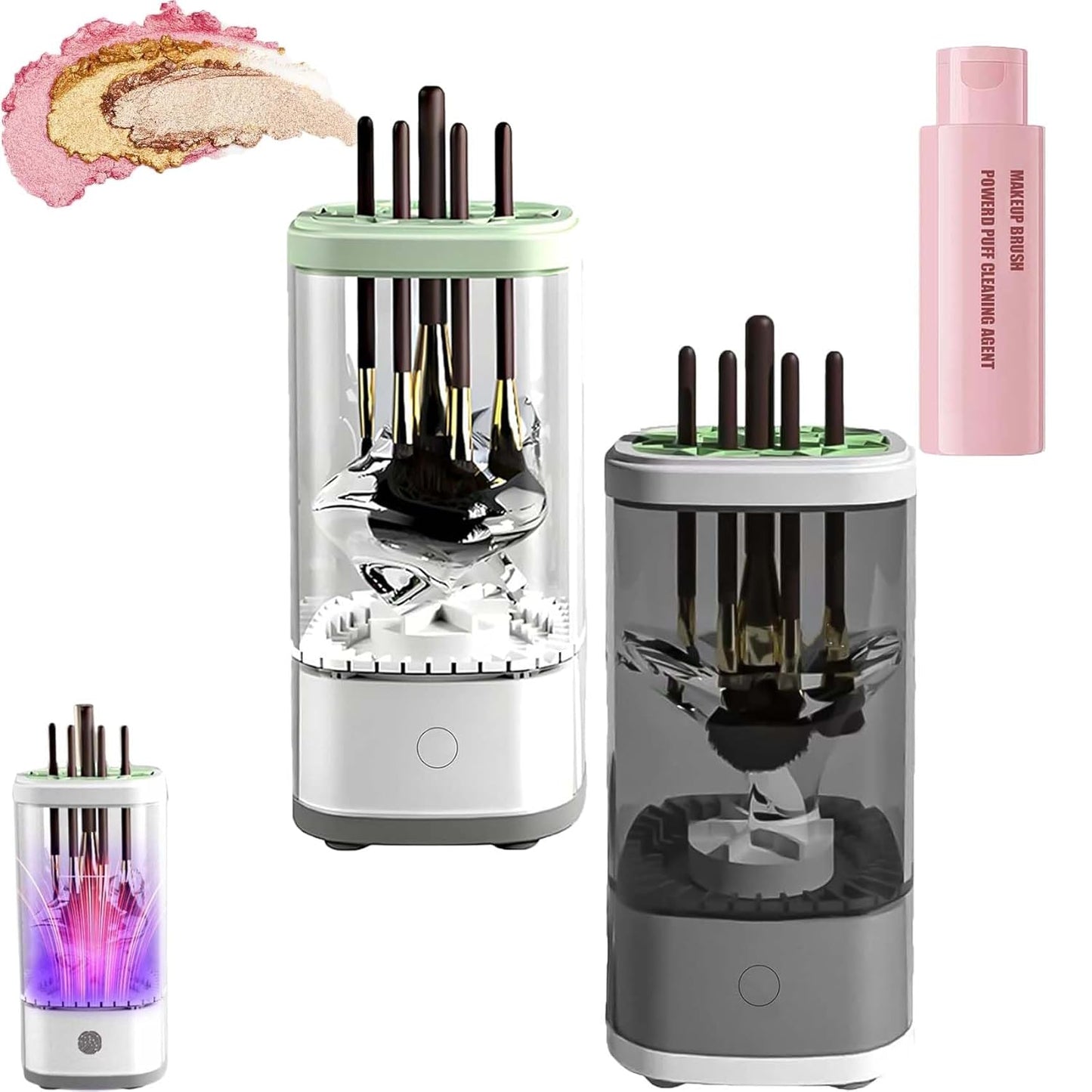 Wavearnn Electric Makeup Brush Cleaner,2025 upgrade 2-in-1 Electric Makeup Brush Automatic Cleaner,Efficient Deep Cleaning All Types Of Brushes,For All Types Of Brushes Set (Plug-in type,2PCS A)
