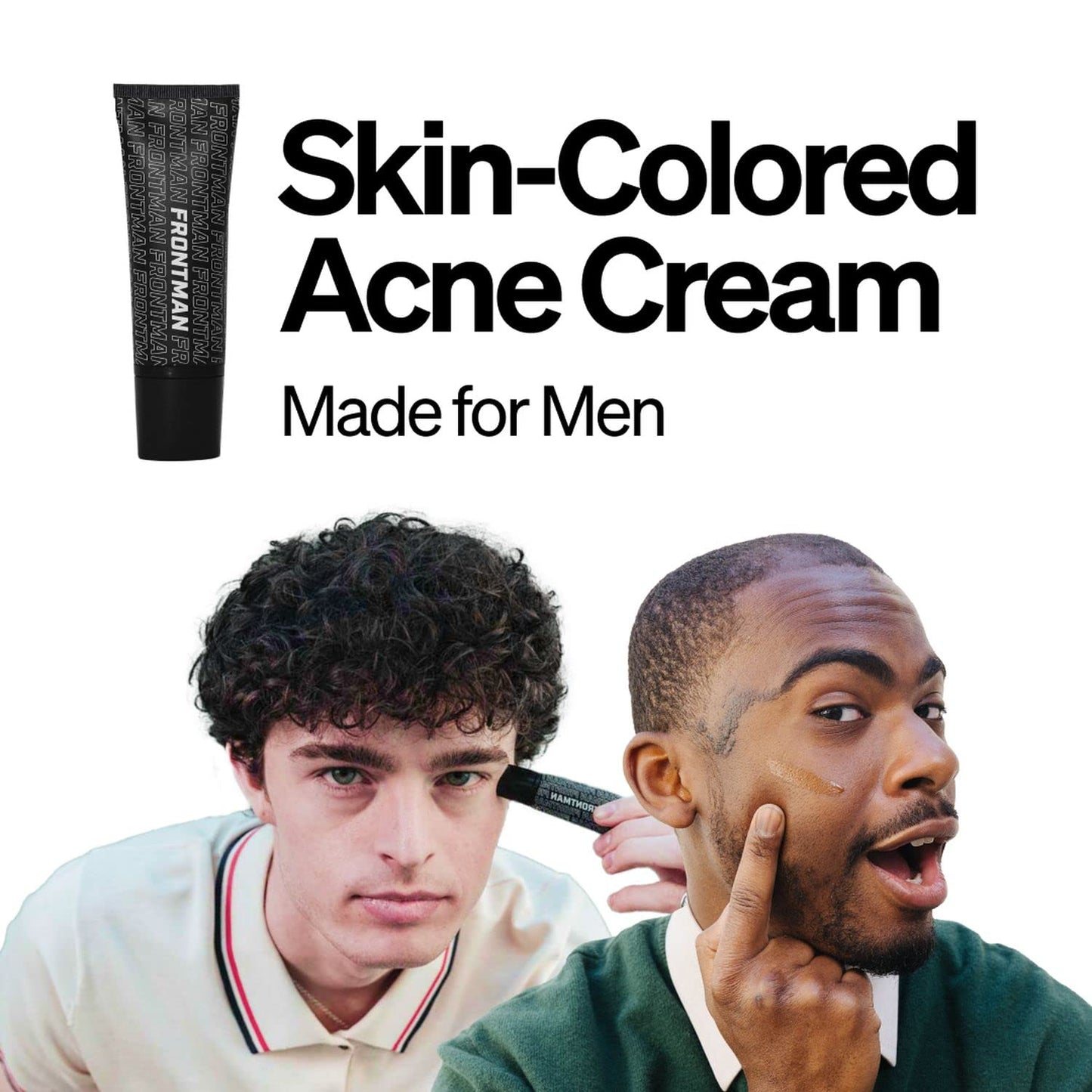 FRONTMAN Fade, Men's Acne Concealer With Salicylic Acid | Blemishes & Dark Circles | Natural Coverage, Non-Greasy Formula, Fragrance-Free | Great for All Skin Types | Men’s Concealer M1 Medium Shade