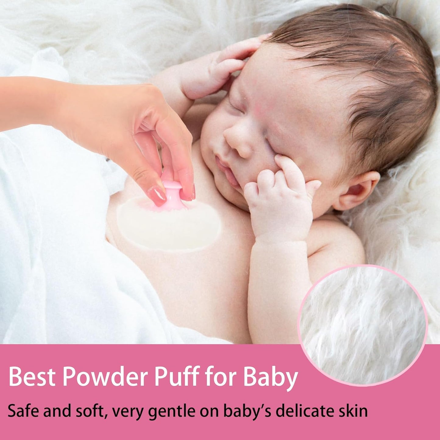 SHIMIDO Body Powder Puff and Container, 3.15" Portable Empty Body Powder Container for Baby Women's Loose Dusting Powder, Powder Case Box with Lids for Bath, Travel and Home Use (Pink Flower B)