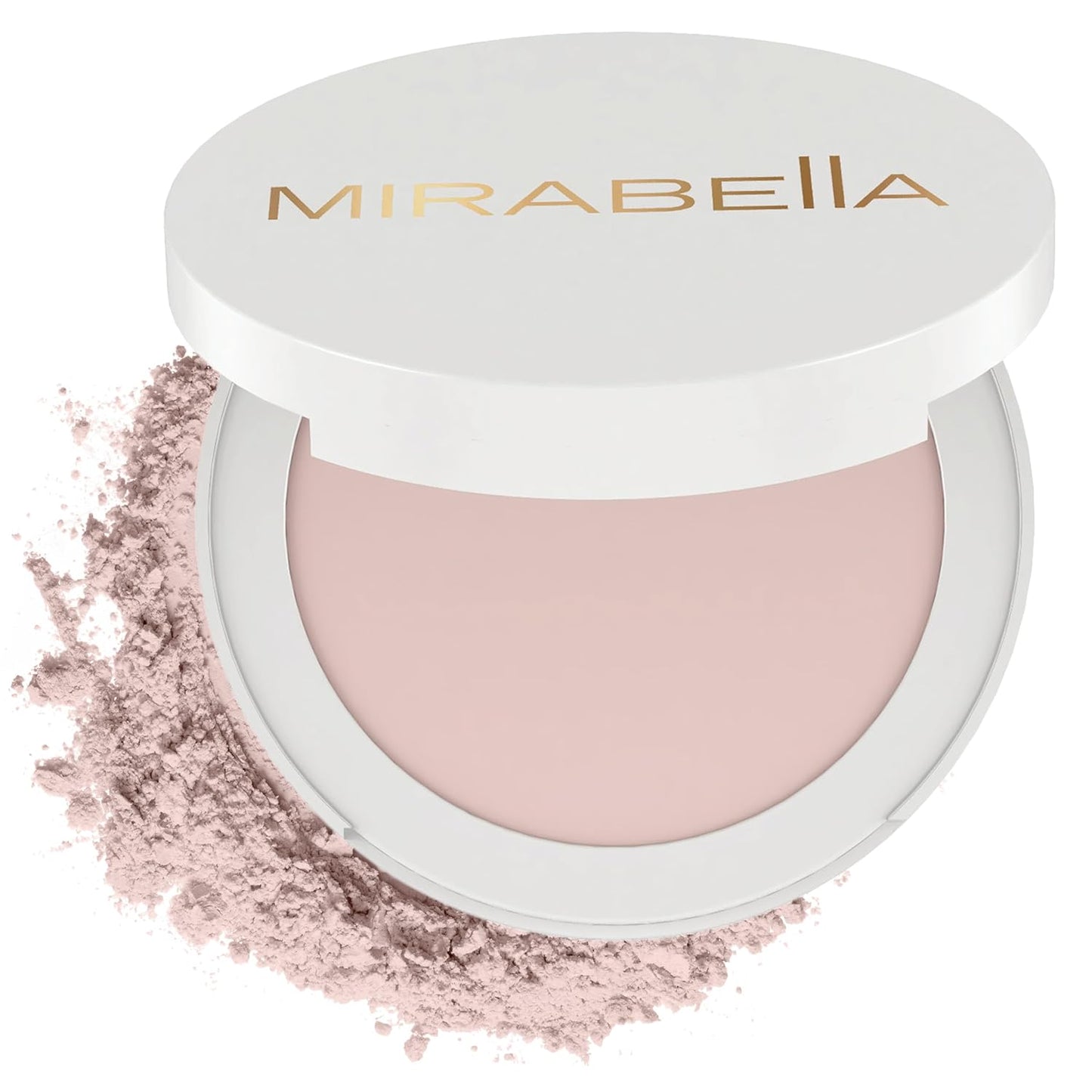 Mirabella Invincible Pure Pressed Powder Foundation - Buildable Mineral Makeup & Blurring Setting Powder for All Skin Types - HD Matte Finishing - Porcelain P1