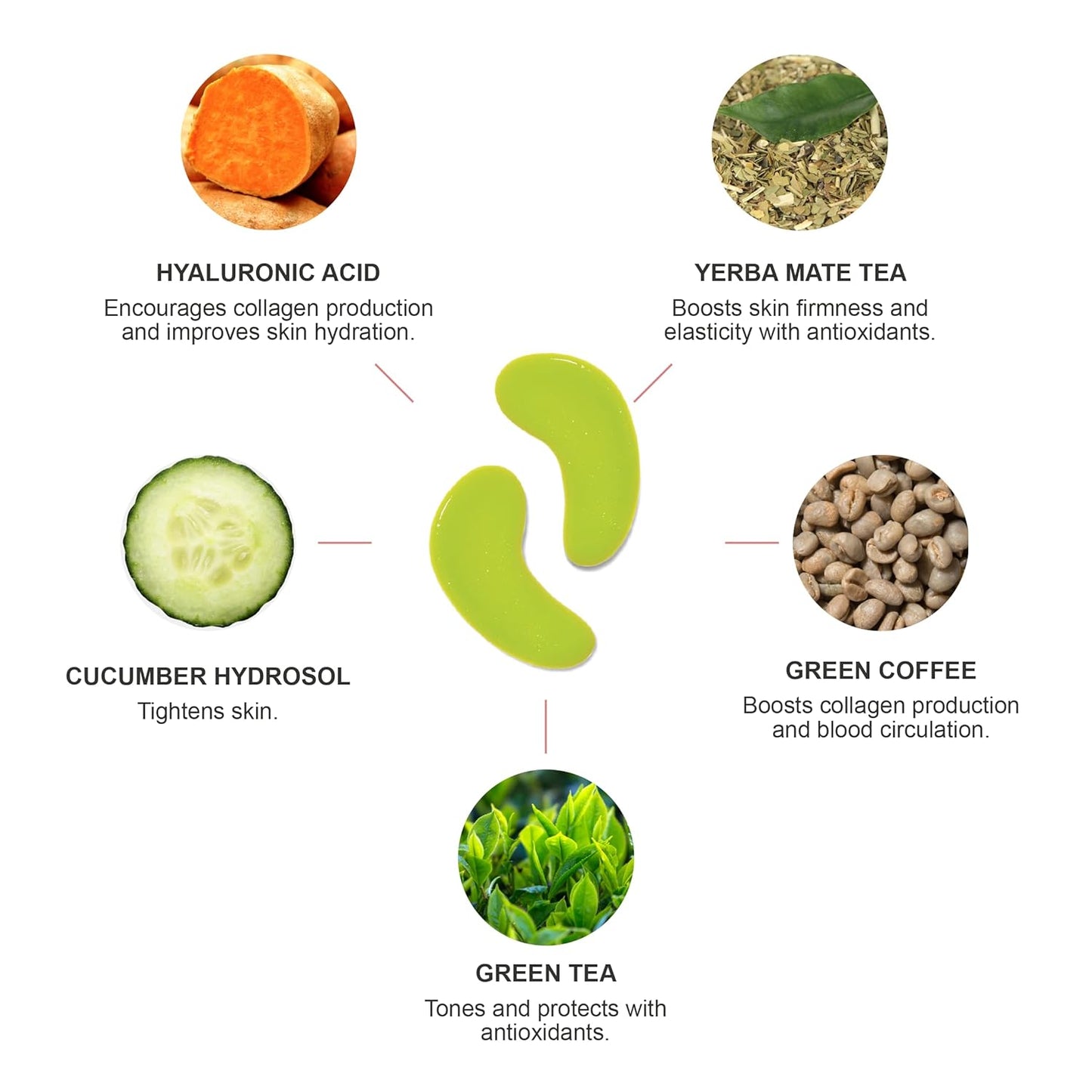 100% PURE Bright Eyes Masks Under Eye Skincare Wrinkle Smoothing Replenishment Diminish Dark Circles, Puffiness - Hydrating & Moisturizing Patches For Tired Eyes & Morning Bags - Vegan - 1 Pack